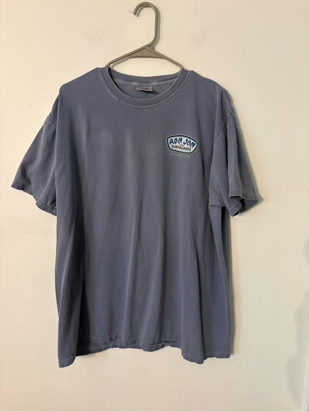 Vintage Ron Jon surf shop. Comfort Colors Men's Short Sleeve Tee in Washed Blue